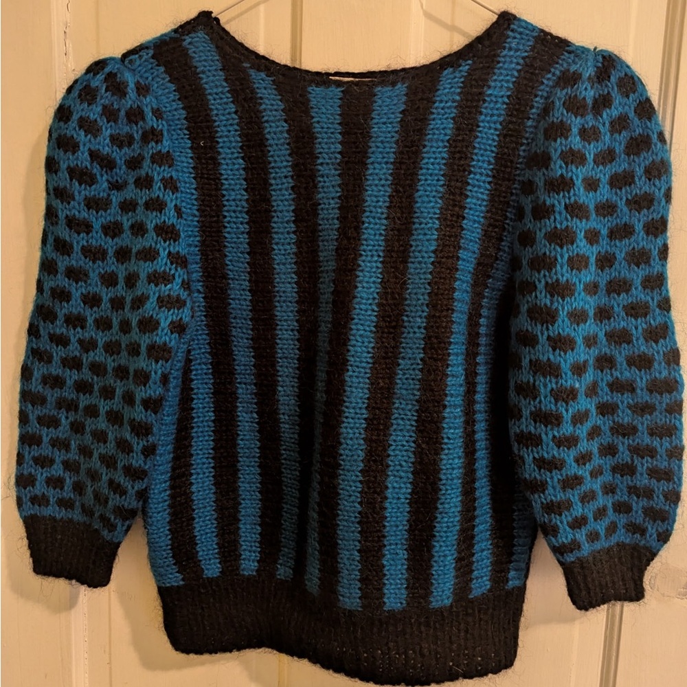 JH Collectibles Blue and Black Patterned Sweater